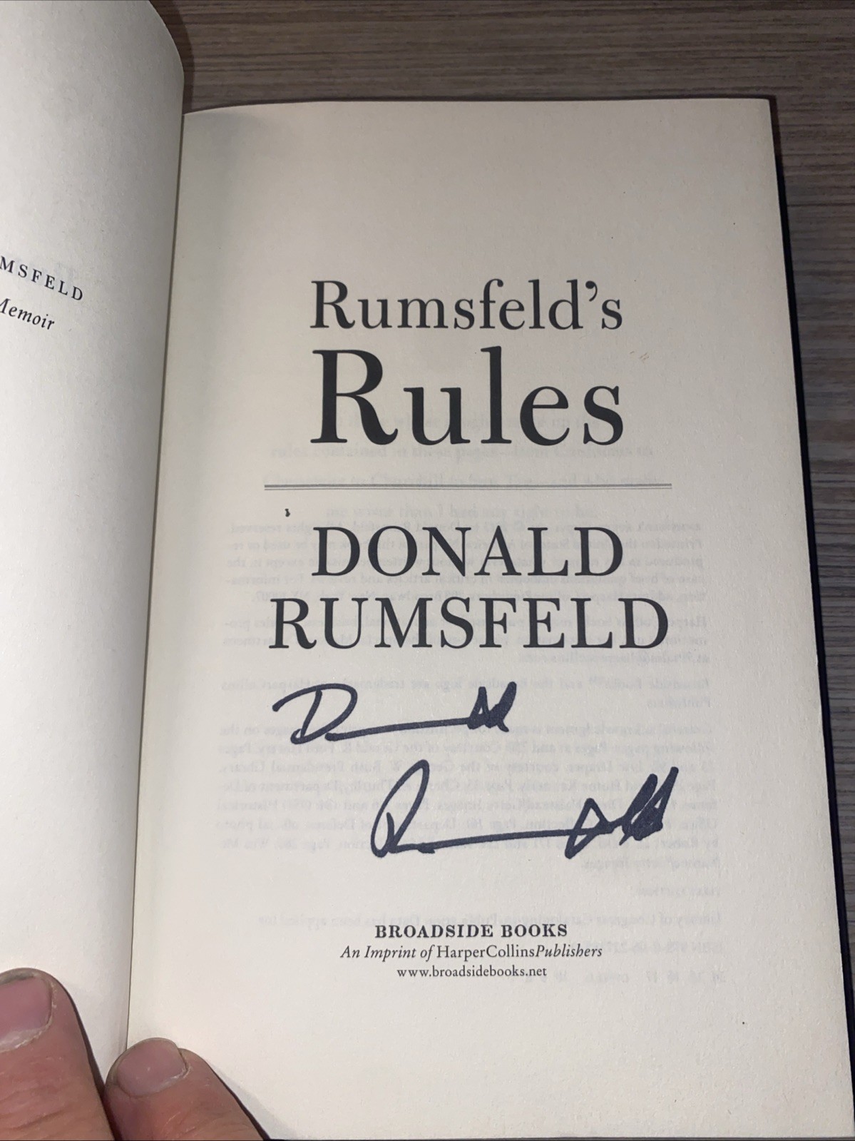 RUMSFELD’S RULES (2013) Donald Rumsfeld SIGNED HC 1st Ed. – Leadership Lessons