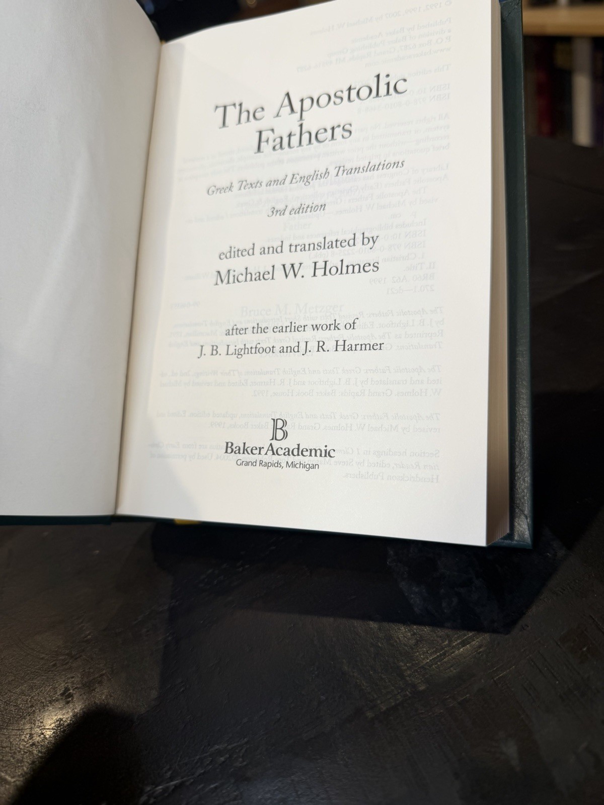 Apostolic Fathers : Greek Texts and English Translations HB Nice!