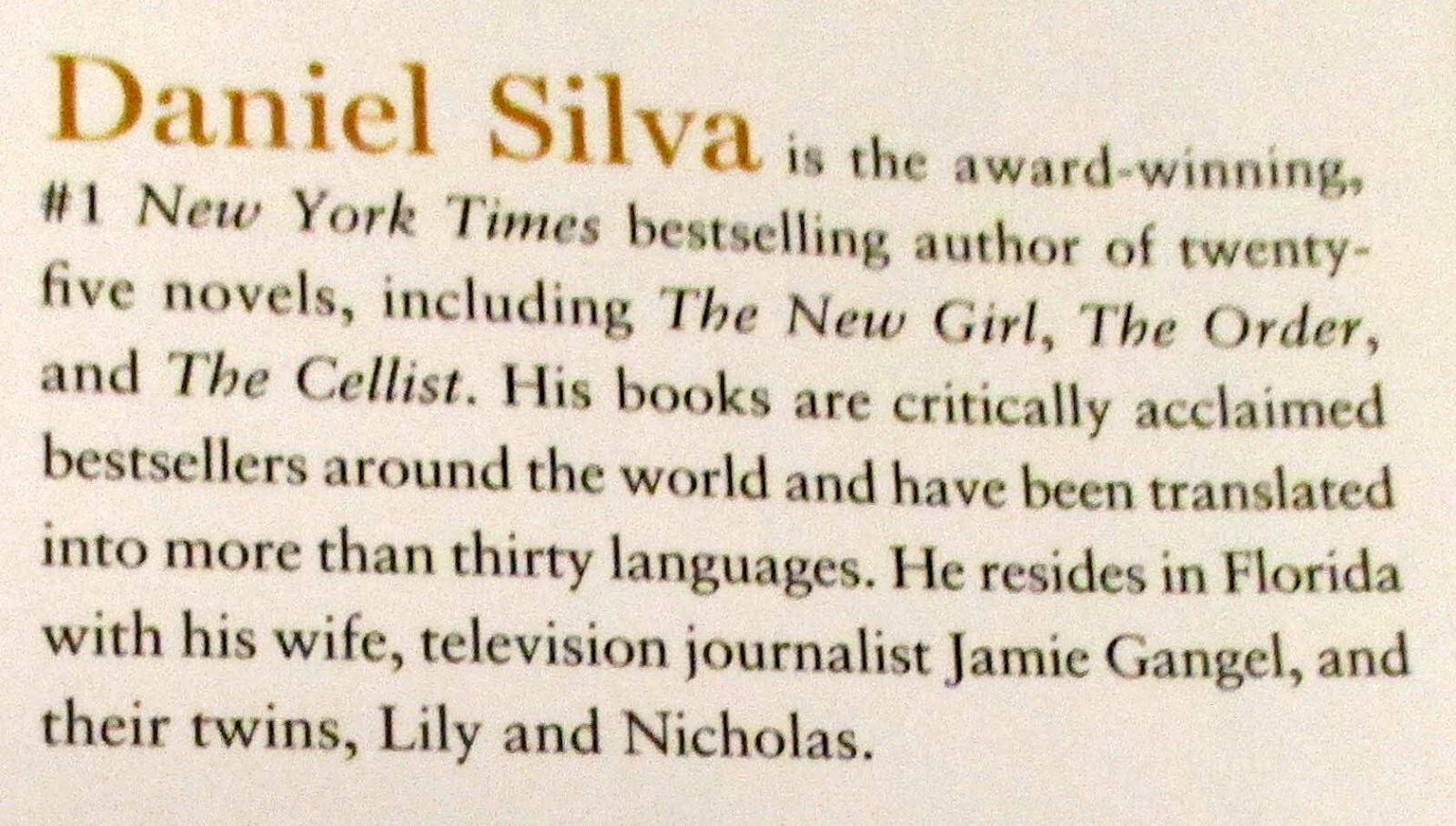 2002 Portrait of an Unknown Woman by Daniel Silva SIGNED First Edition H/C Book