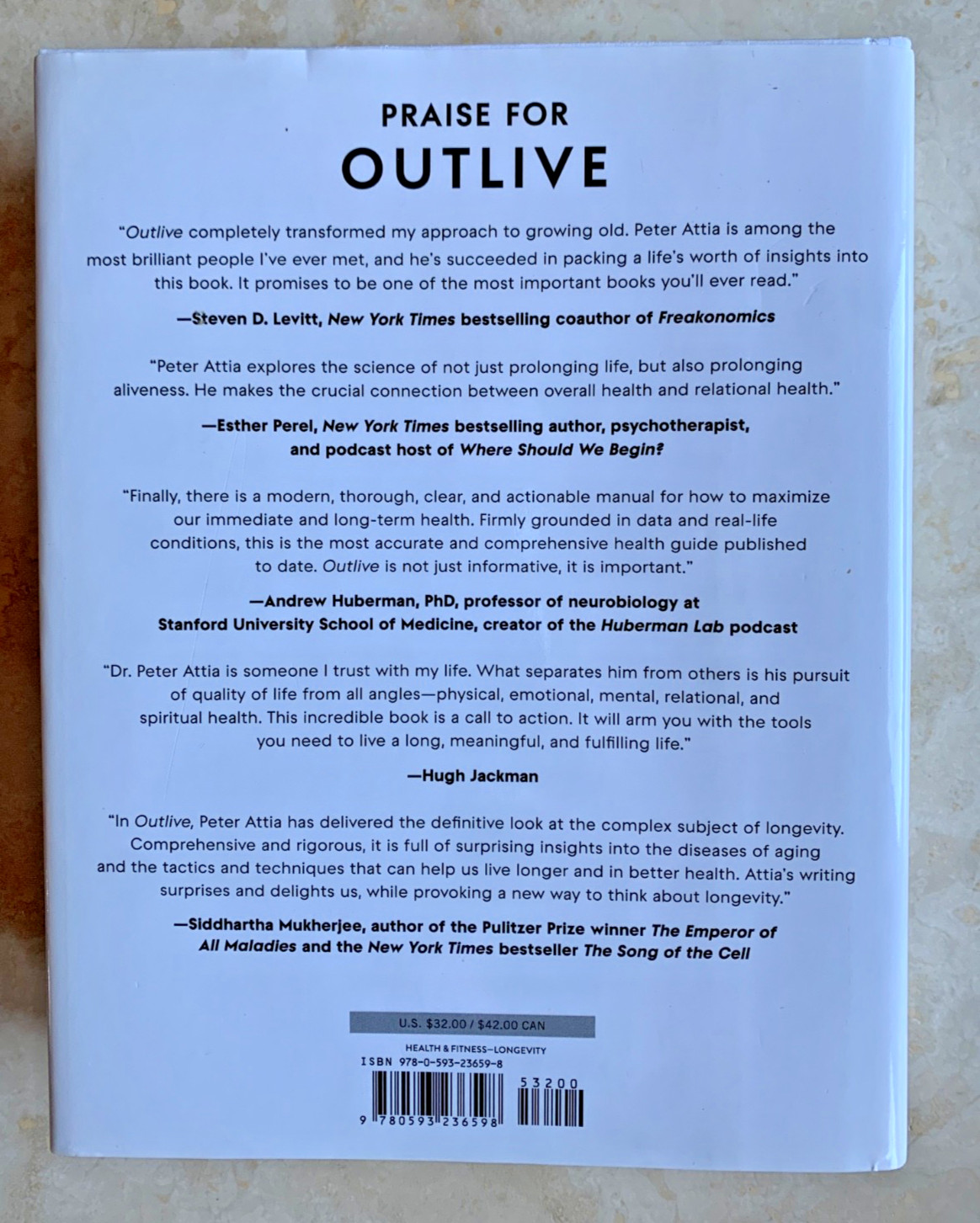 Outlive: The Science and Art of Longevity by Peter Attia Hardcover
