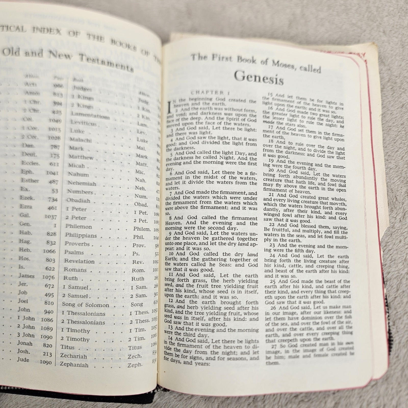 Holy Bible Red Letter KJV 1958 Old & New Testament National Bible Press
