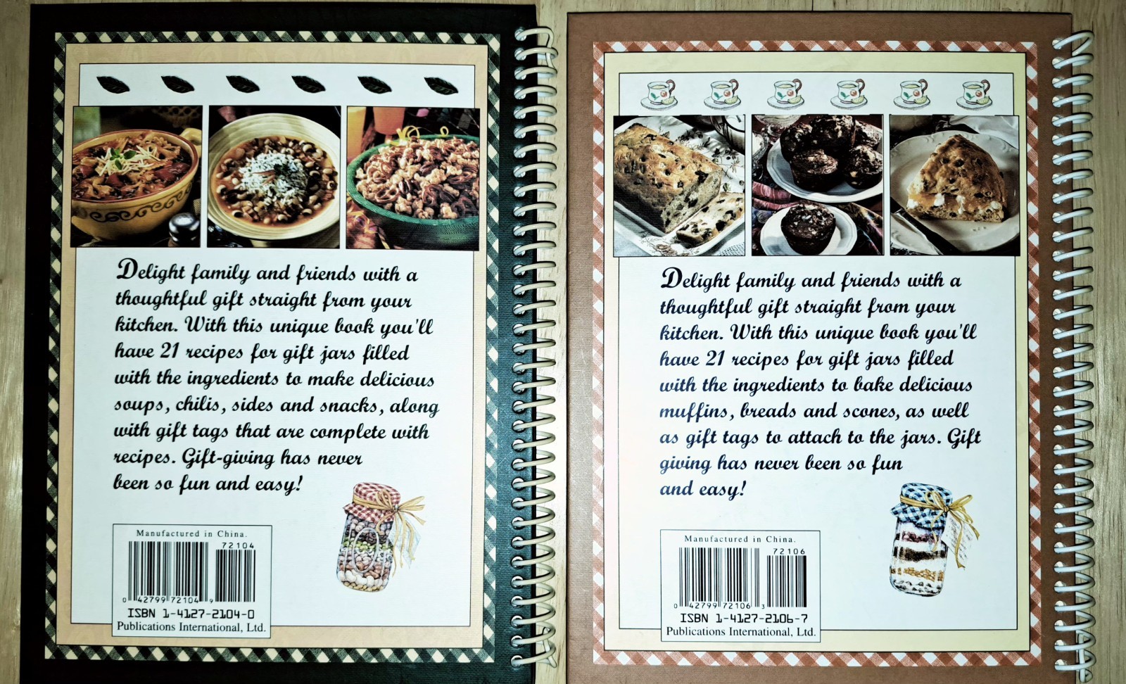 Lot of 2 Gifts from a Jar Cookbooks: Muffins Breads Scones & Soups Chilis More