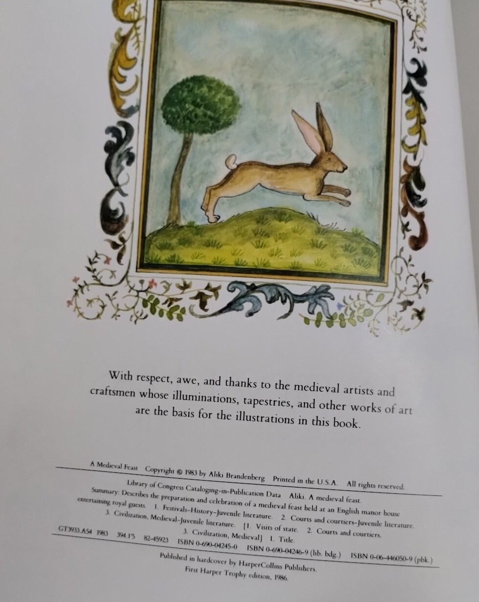 A Medieval Feast (Reading Rainbow Books) by Aliki HC Vintage 1986 Ex Library