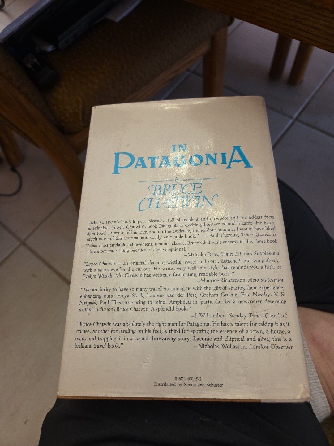 In Patagonia by Bruce Chatwin (1978, Hardcover)