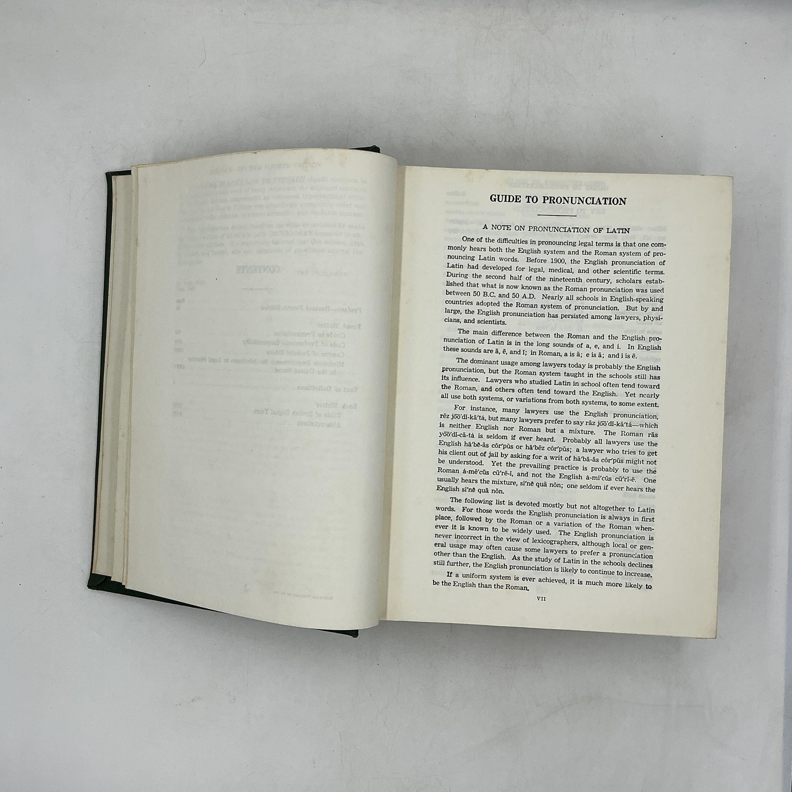 Vintage Black’s Law Dictionary With Pronunciations 4th Ed Green HC 1972 USA