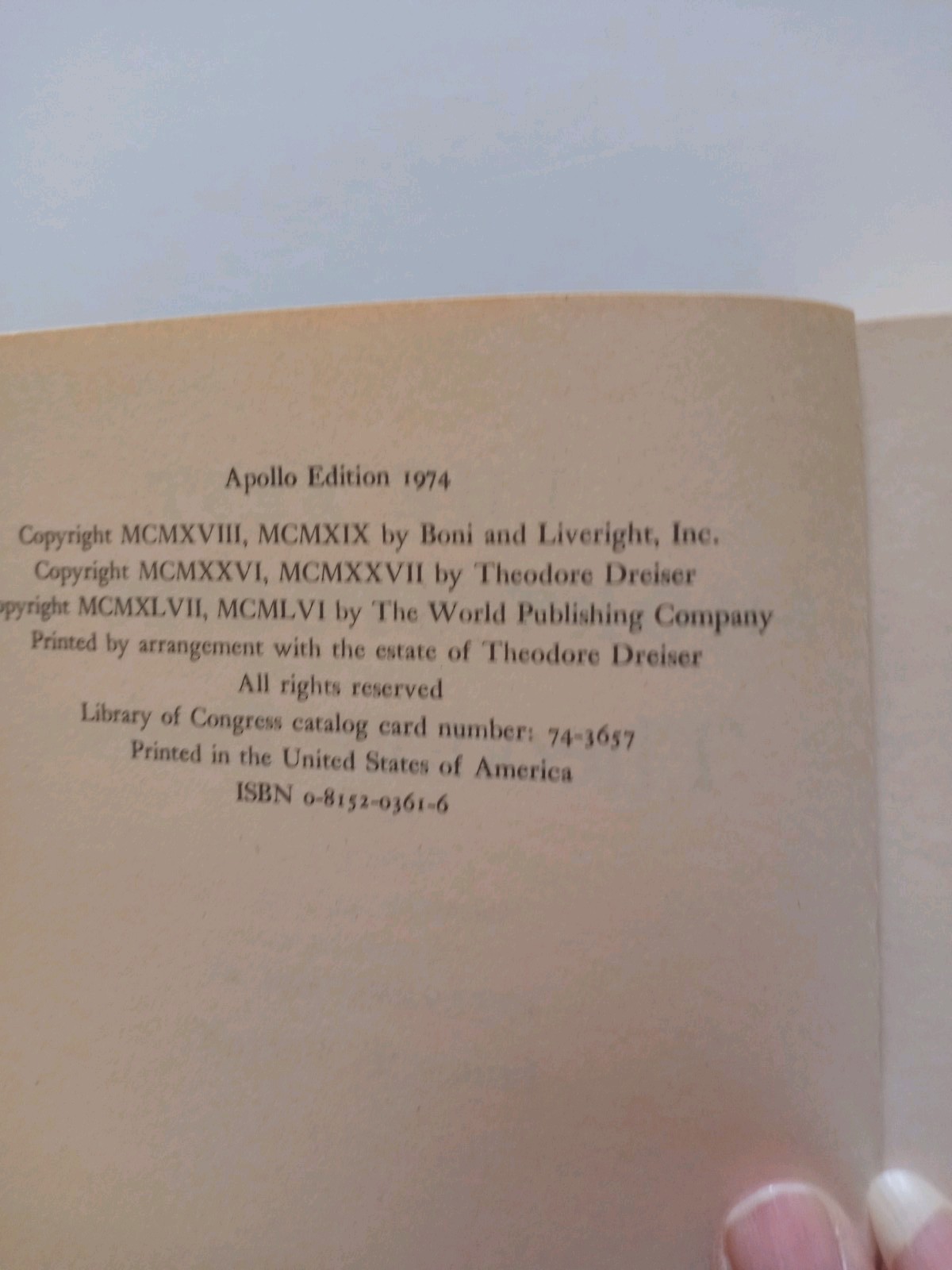 The Best Short Stories Of Theodore Dreiser, Apollo Edition PB 1974 VG