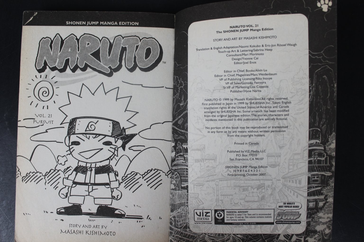 Naruto Vol 21 Masashi Kishimoto 2007 Shonen Jump Manga VIZ Media Graphic Novel