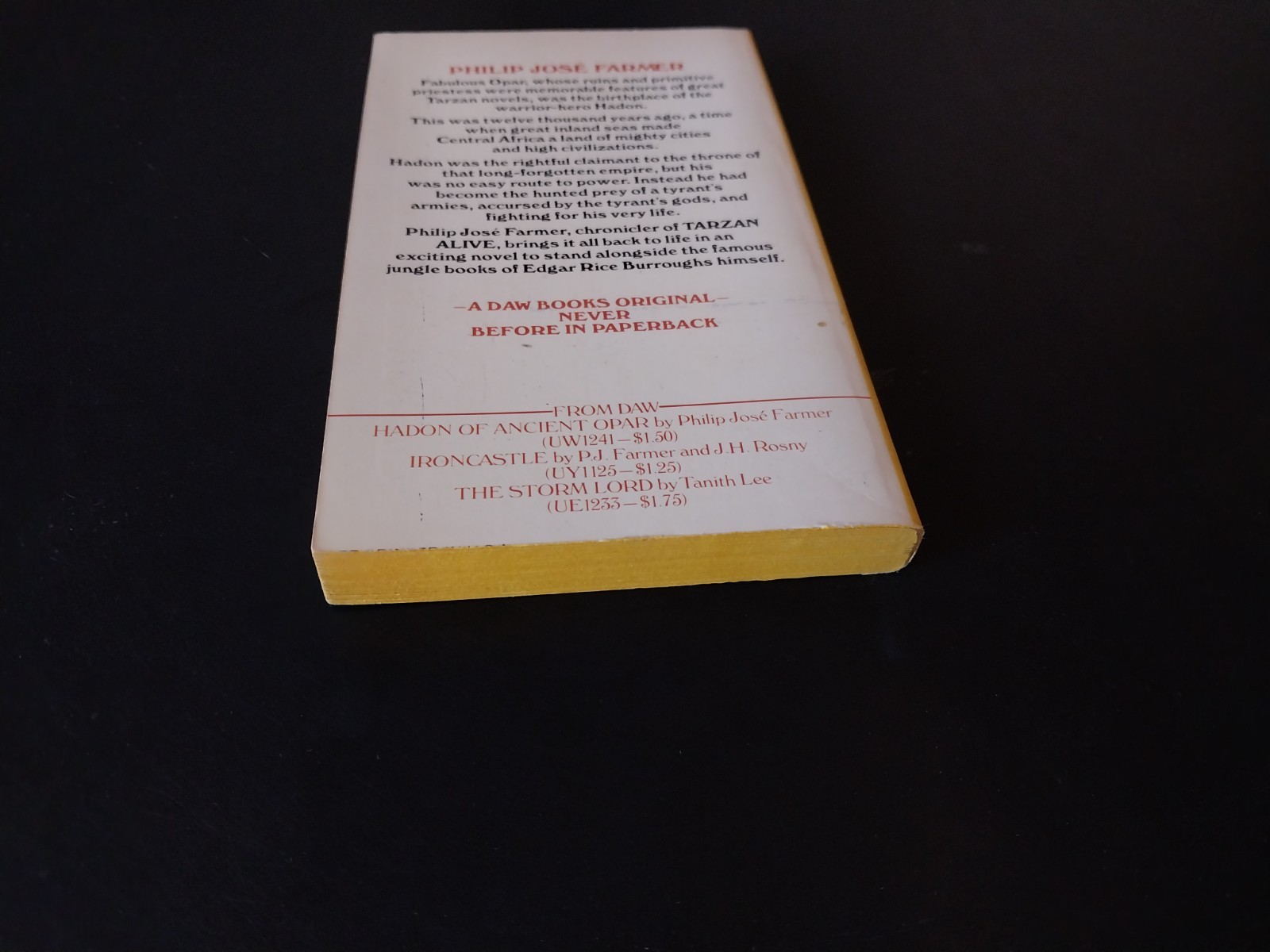 Philip Jose Farmer – Flight to Opar – Daw Books First Printing 1976