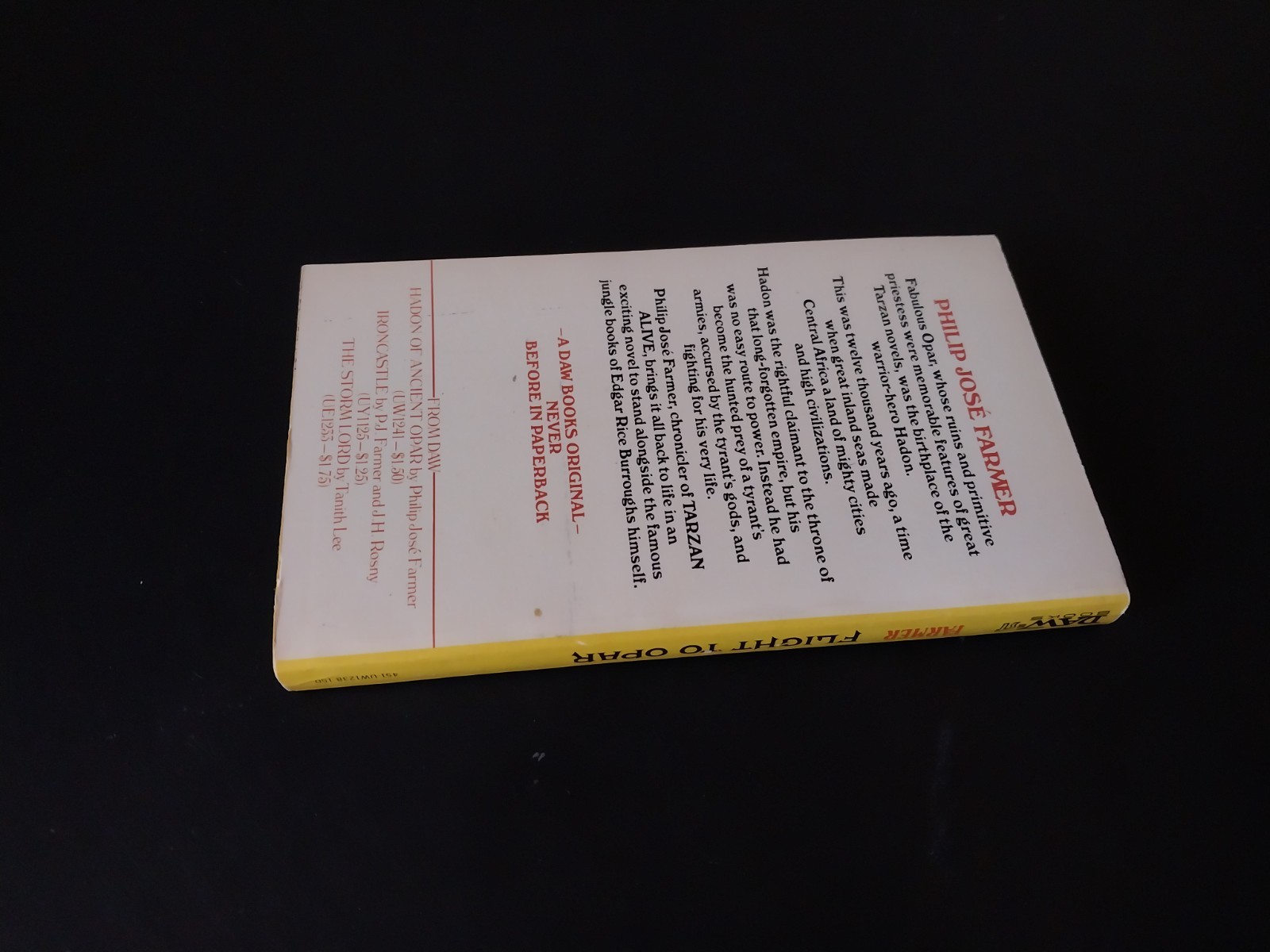 Philip Jose Farmer – Flight to Opar – Daw Books First Printing 1976