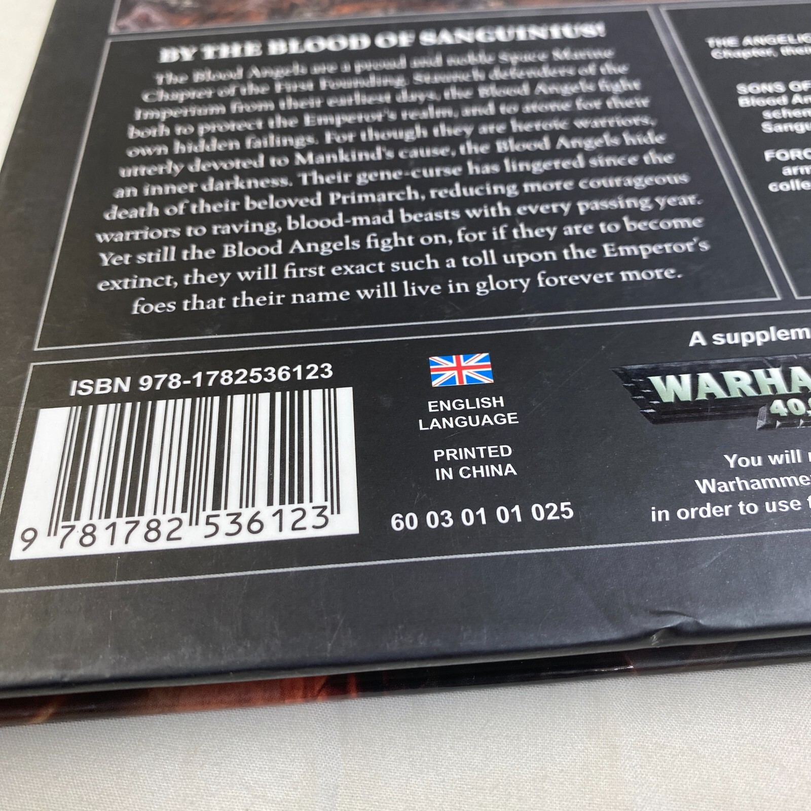 Warhammer 40000 Codex Adeptus Astartes Blood Angels Hardcover Book VG