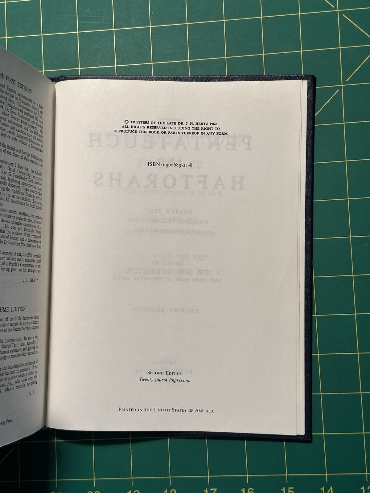 The Pentateuch and Haftorahs (Hebrew/Englsih) by J.H. Hertz 2nd edition