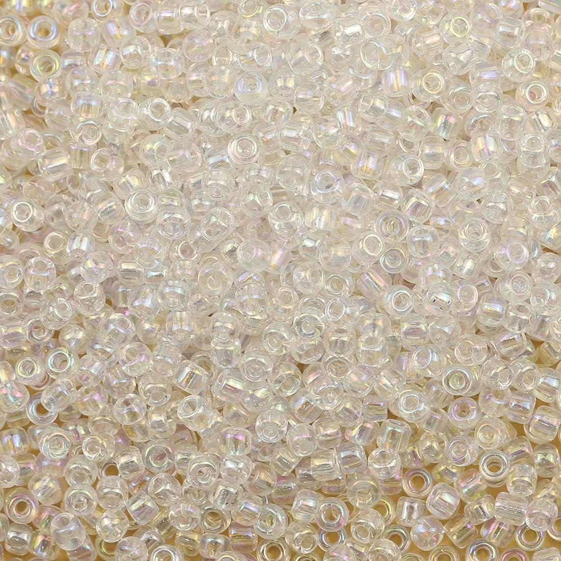 Raibow Clear 3mm Seed Beads About 3600pcs/100Grams in Bag, 8/0 Glass Craft Beads