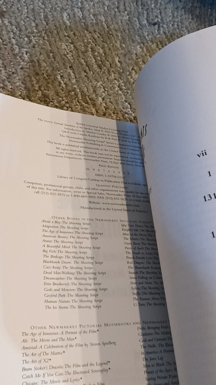 Eternal Sunshine of the Spotless Mind Kaufman Newmarket Shooting Script [VG]