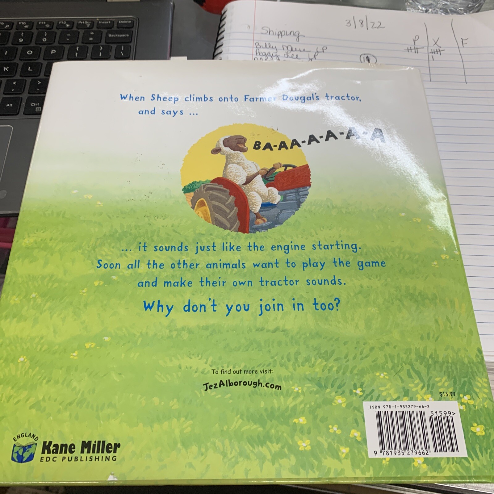 Rare Gobble Gobble Moooooo Tractor Book by Jez Alborough Printed Upside Down