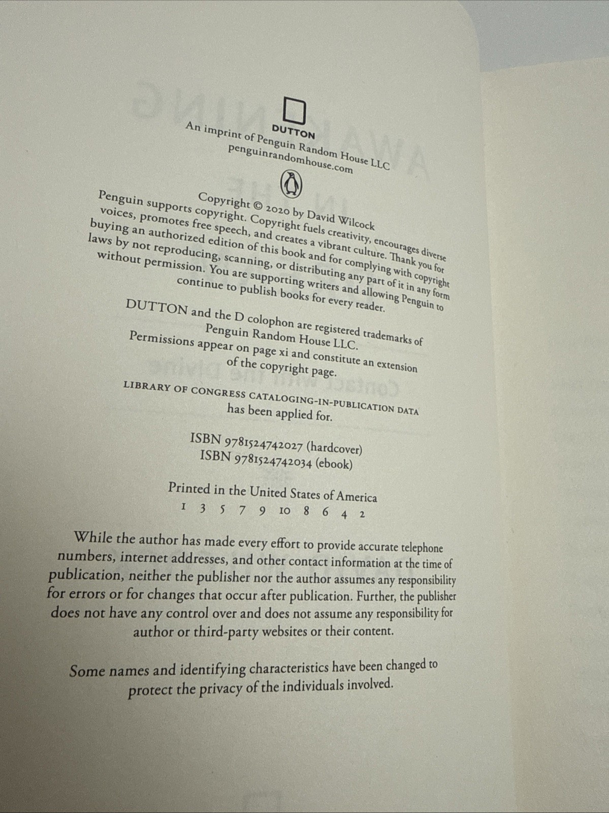 Awakening in the Dream : Contact with the Divine by David Wilcock – 2020 – HC