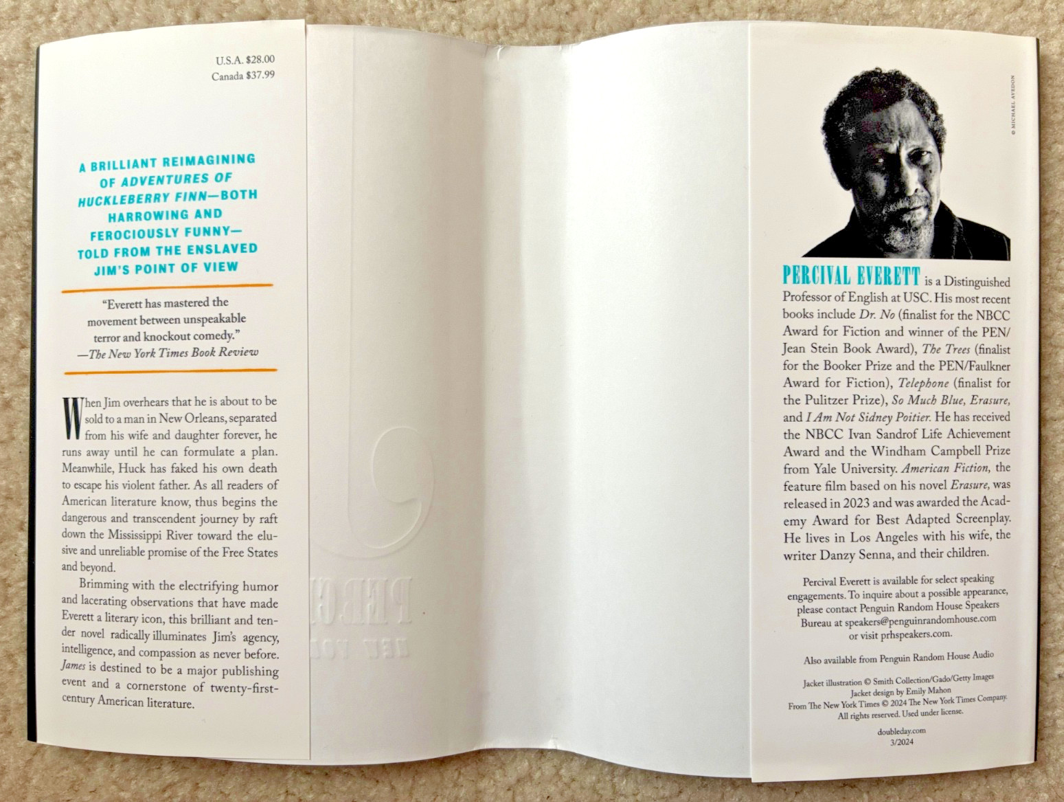 James by Percival Everett Hardcover with Dust Jacket 2024 National Book Award