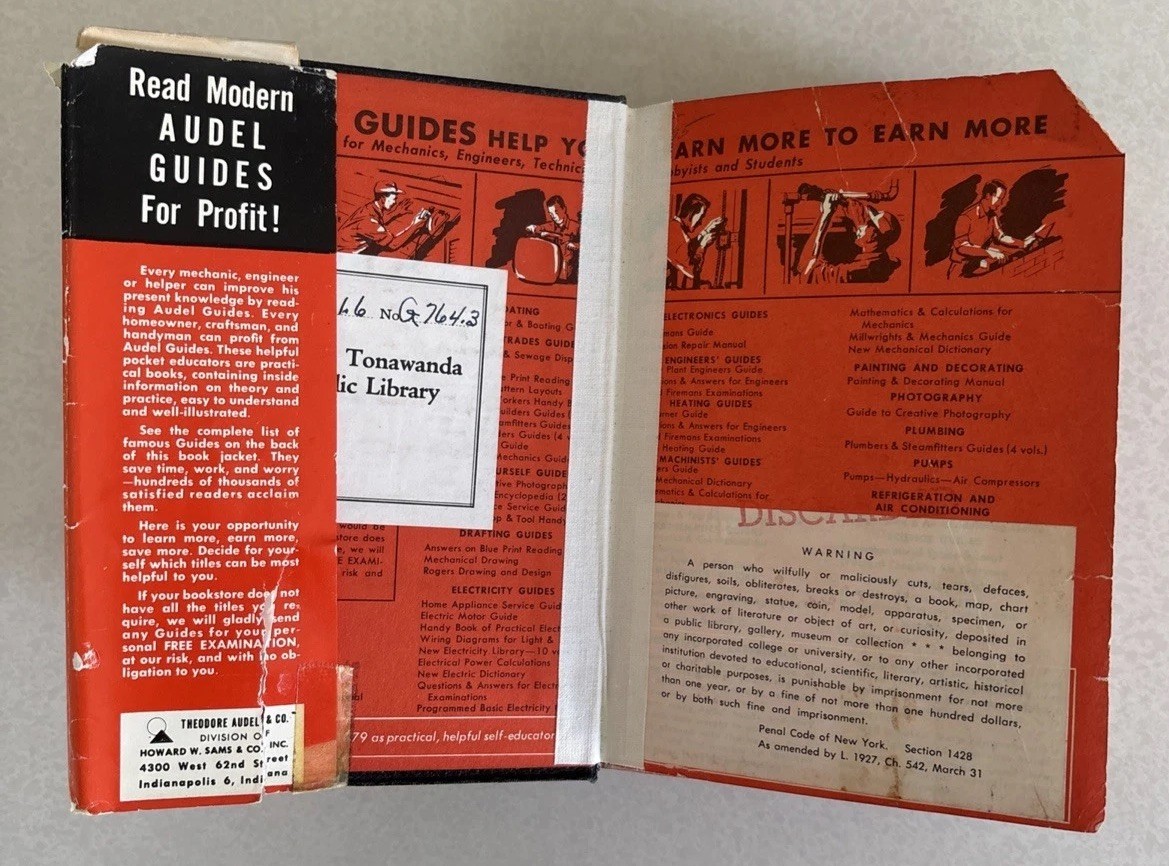 Audels Pumps Hydraulics and Compressors Frank D Graham 1965, Ex-Library