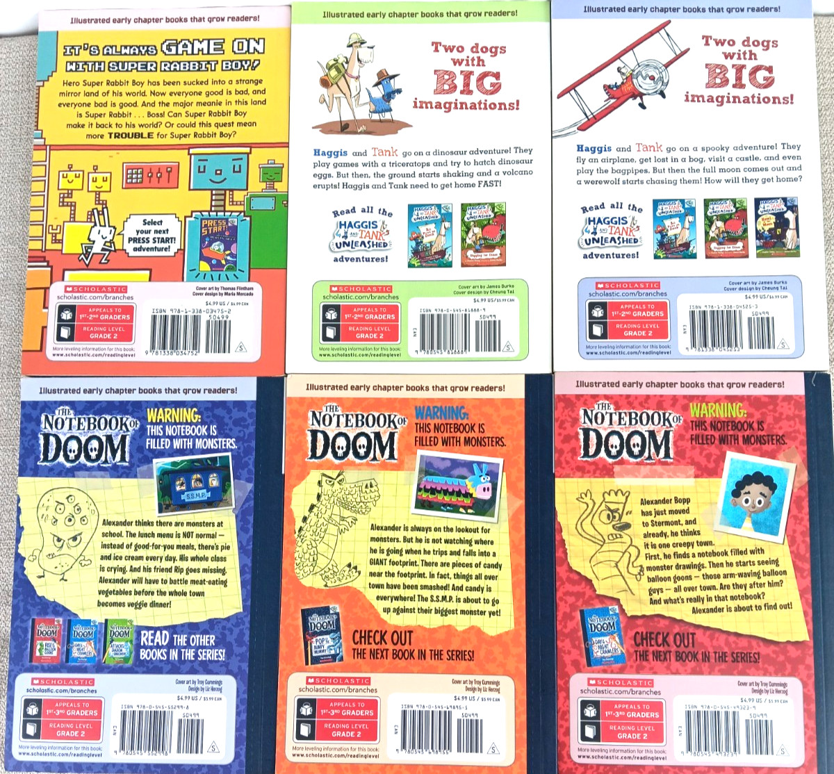 Branches 6 Book Lot For Boys (Press Start, Haggis & Tank, Notebook)PB(1708-29)