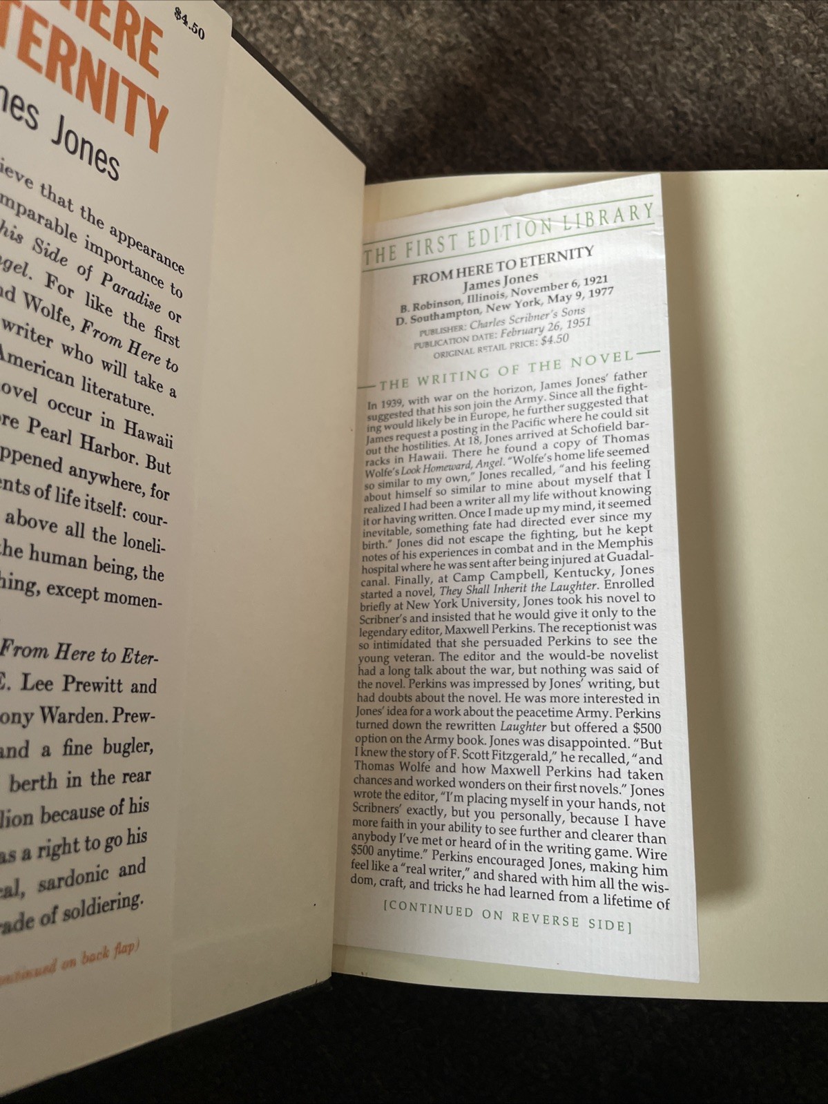 JAMES JONES FROM HERE TO ETERNITY The First Edition Library