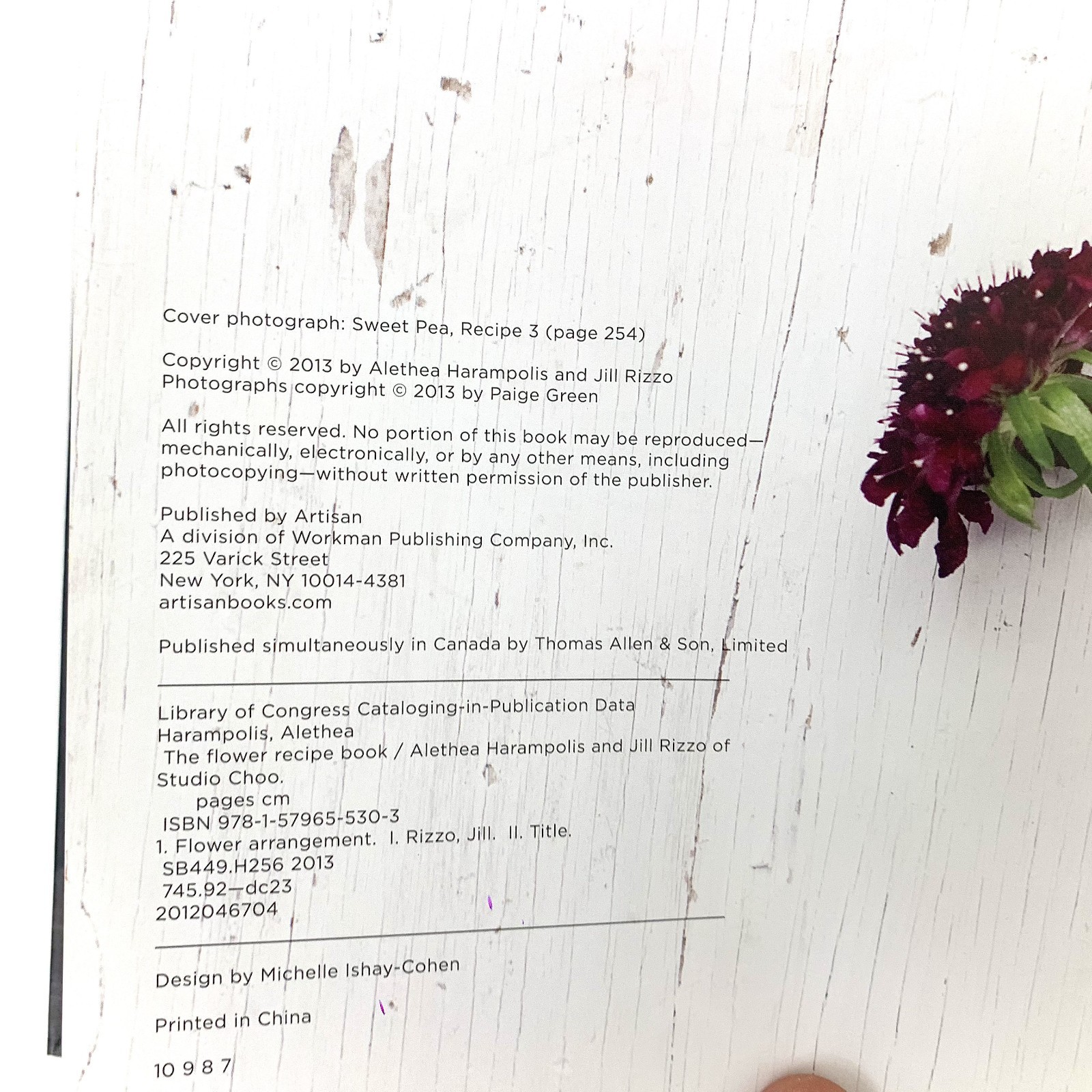 The Flower Recipe Book 100 Seasonal Arrangements Hardcover Floral Design Decor