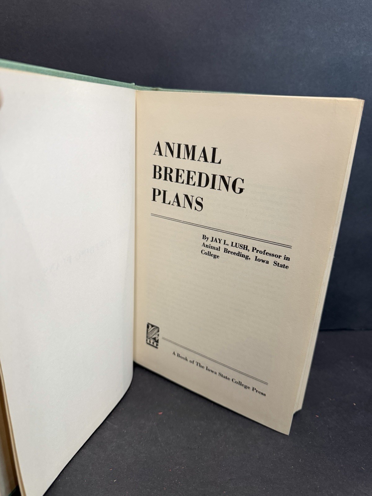 Animal Breeding Plans Jay L. Lush Third Edition Hardcover Iowa State Press
