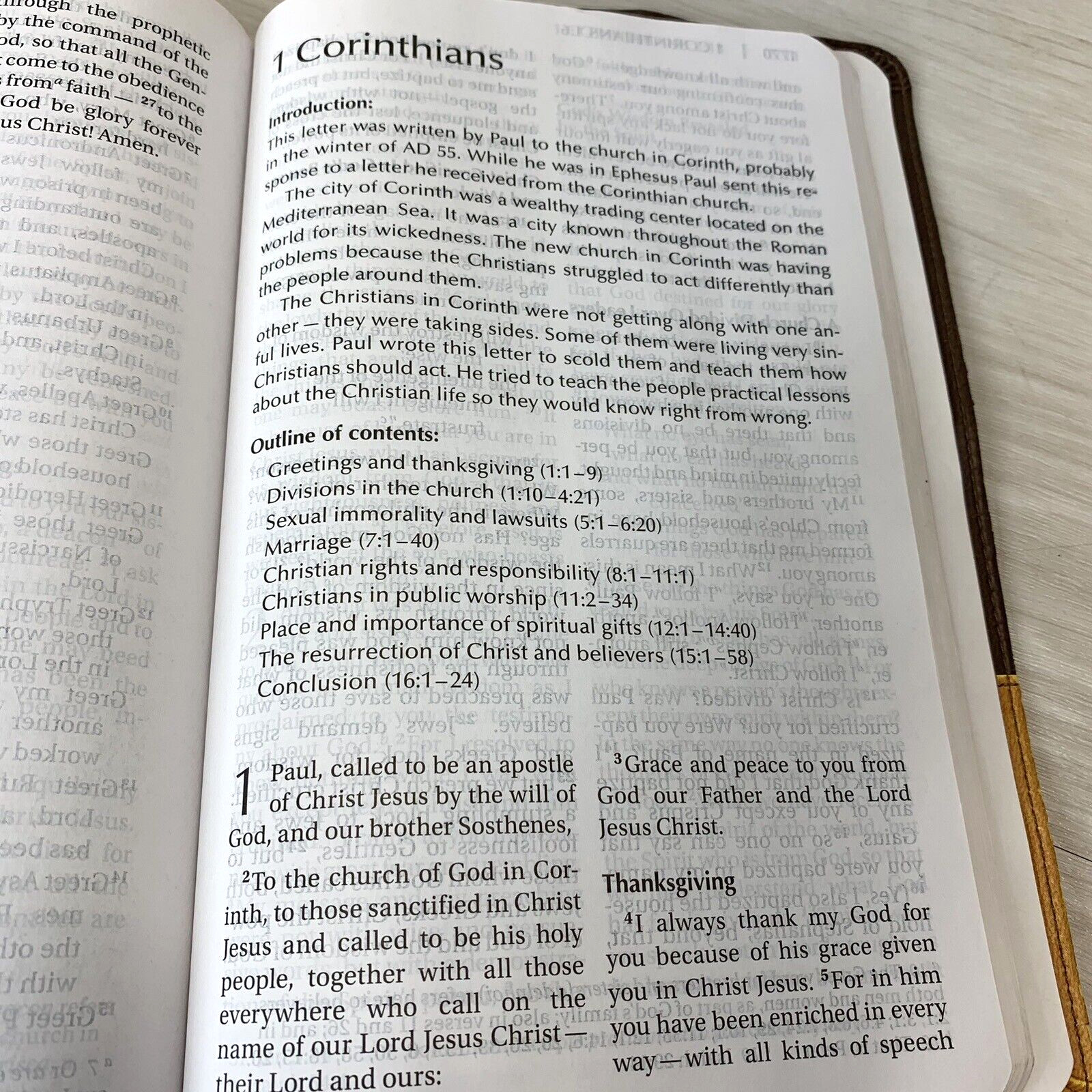 NIV Holy Bible Large Print Chocolate/Amber Duo Tone Brown Leather Cover
