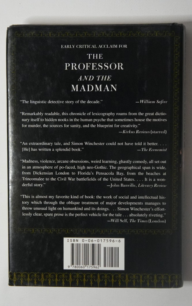 The Professor and the Madman – Simon Winchester – 1998 1st Edition HC DJ