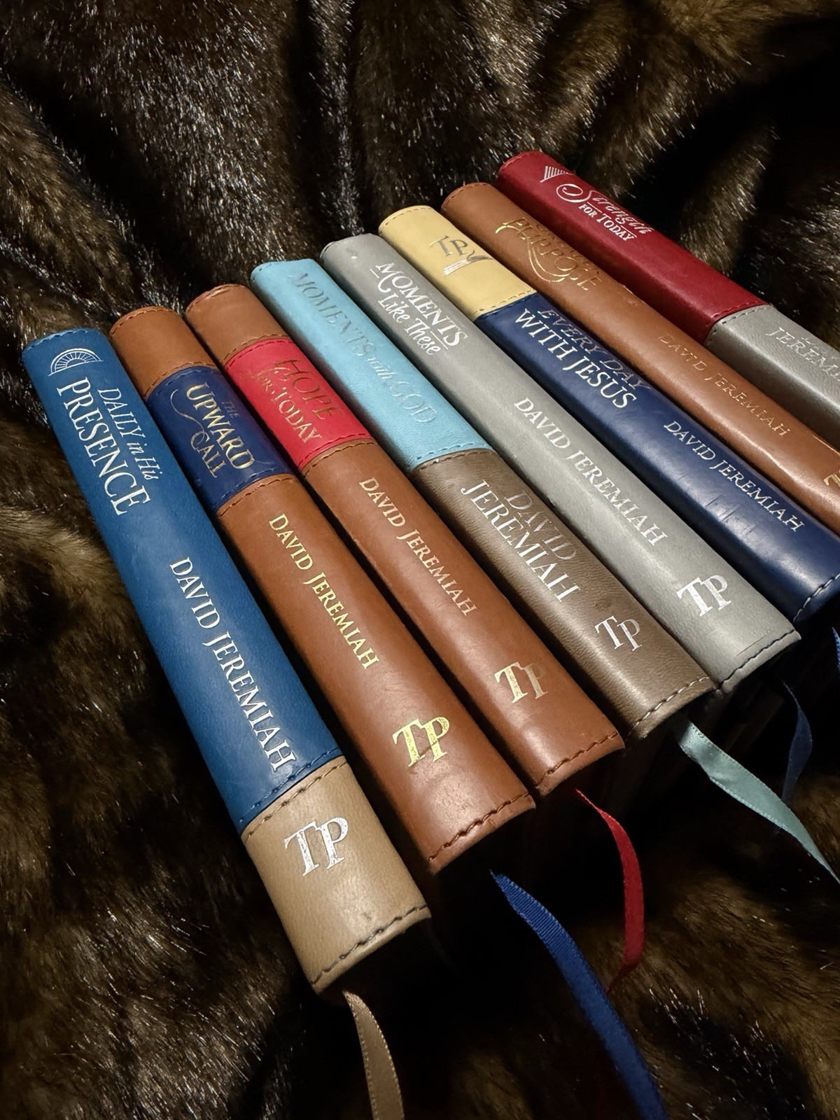 David Jeremiah Leather Bound Devotional Book Lot 8 Christian Leather Collection