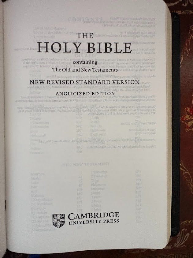 Cambridge Holy Bible NRSV Anglicized Edition Black French Morocco Leather 2013