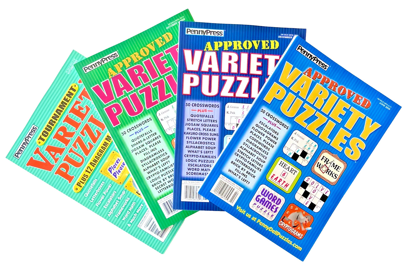 NEW Lot of 4 Penny Press Dell Approved & Tournament Variety Puzzles Books