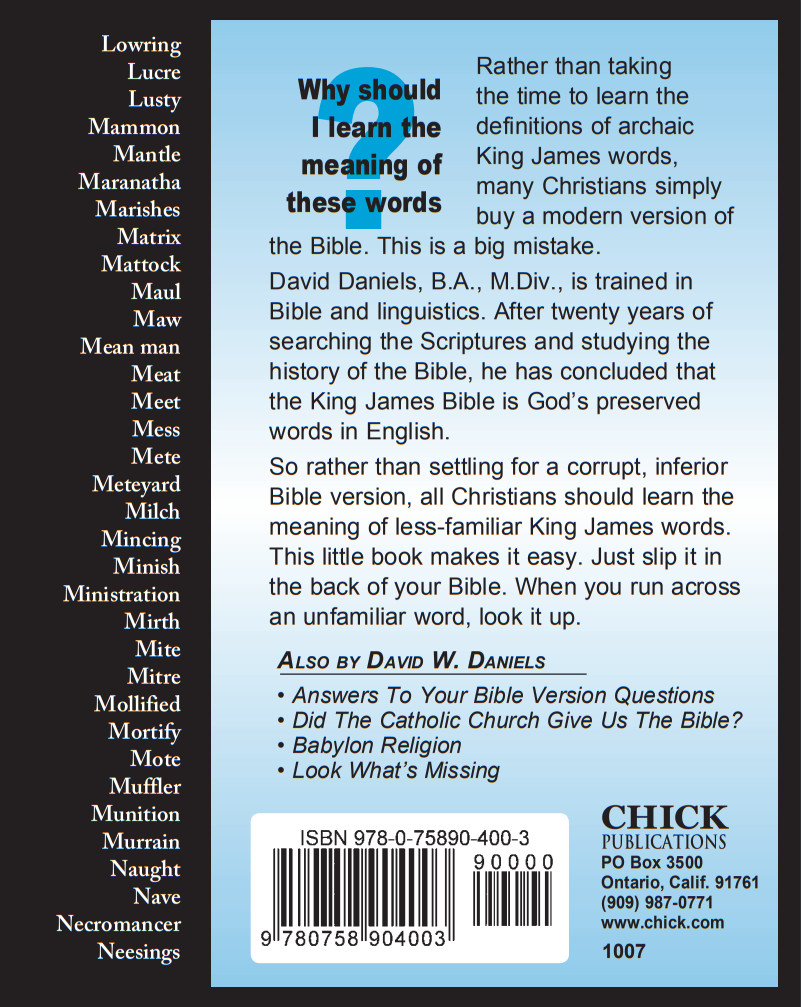 KING JAMES BIBLE COMPANION | DAVID W DANIELS | 24 PAGES | 600 WORDS | 100 PACK