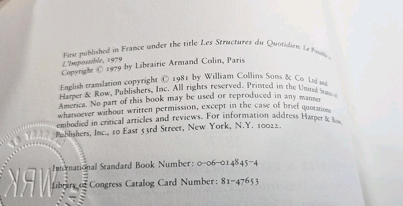 Civilization & Capitalism 15th-18th Century 3 Vol Set by Fernand Braudel