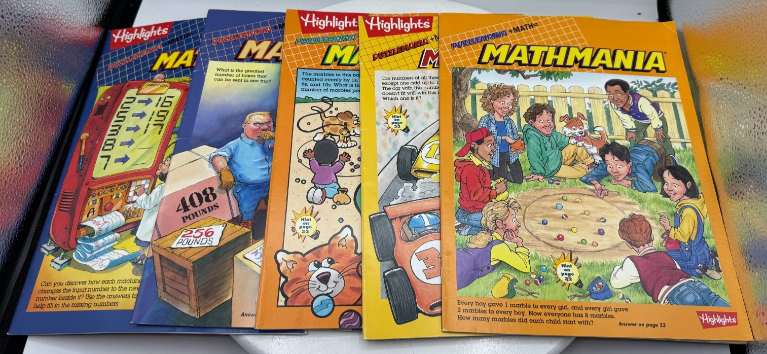 Highlights Mathmania Vintage early 1990+ Lot 37 Activity Book Homeschool