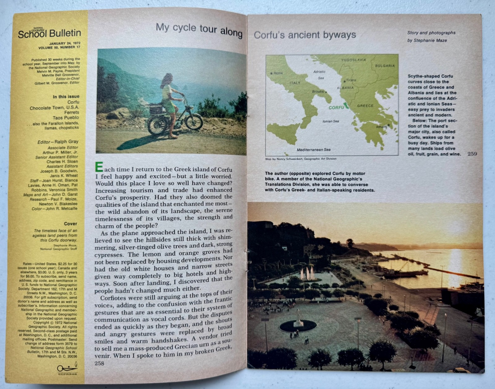 National Geographic School Bulletin 1972 Lot 4 Issues Philippines Virginia Corfu