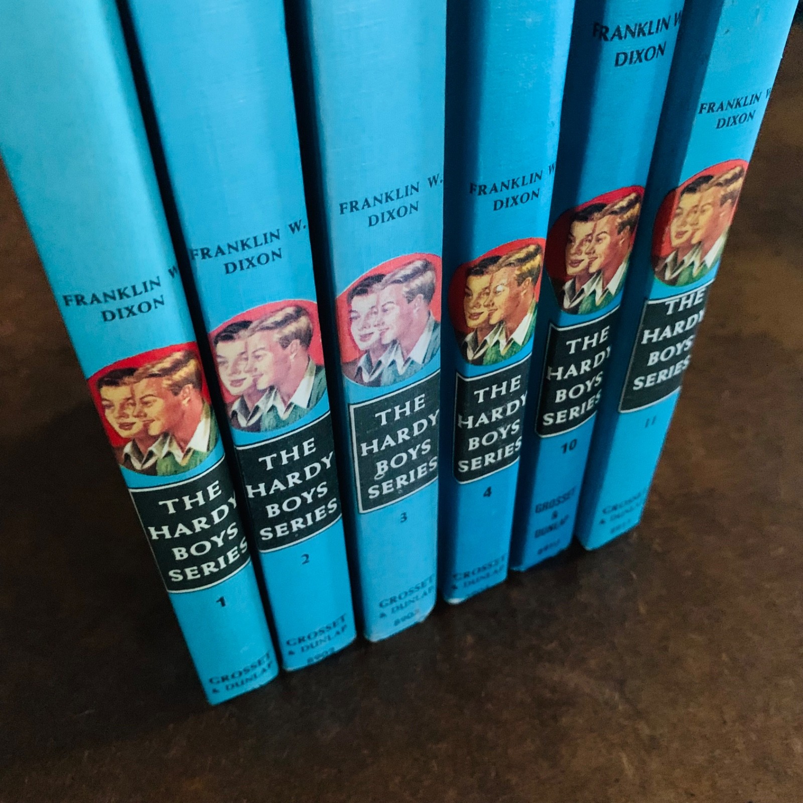 6 Vintage The Hardy Boys Mystery Books Franklin W Dixon Blue Matte 1 – 4 10, 11