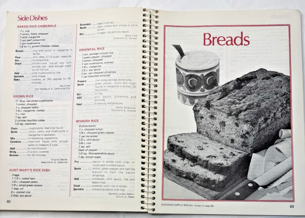 Vintage 1984 Oklahoma Future Homemakers of America Cookbook Ring Wire Bound