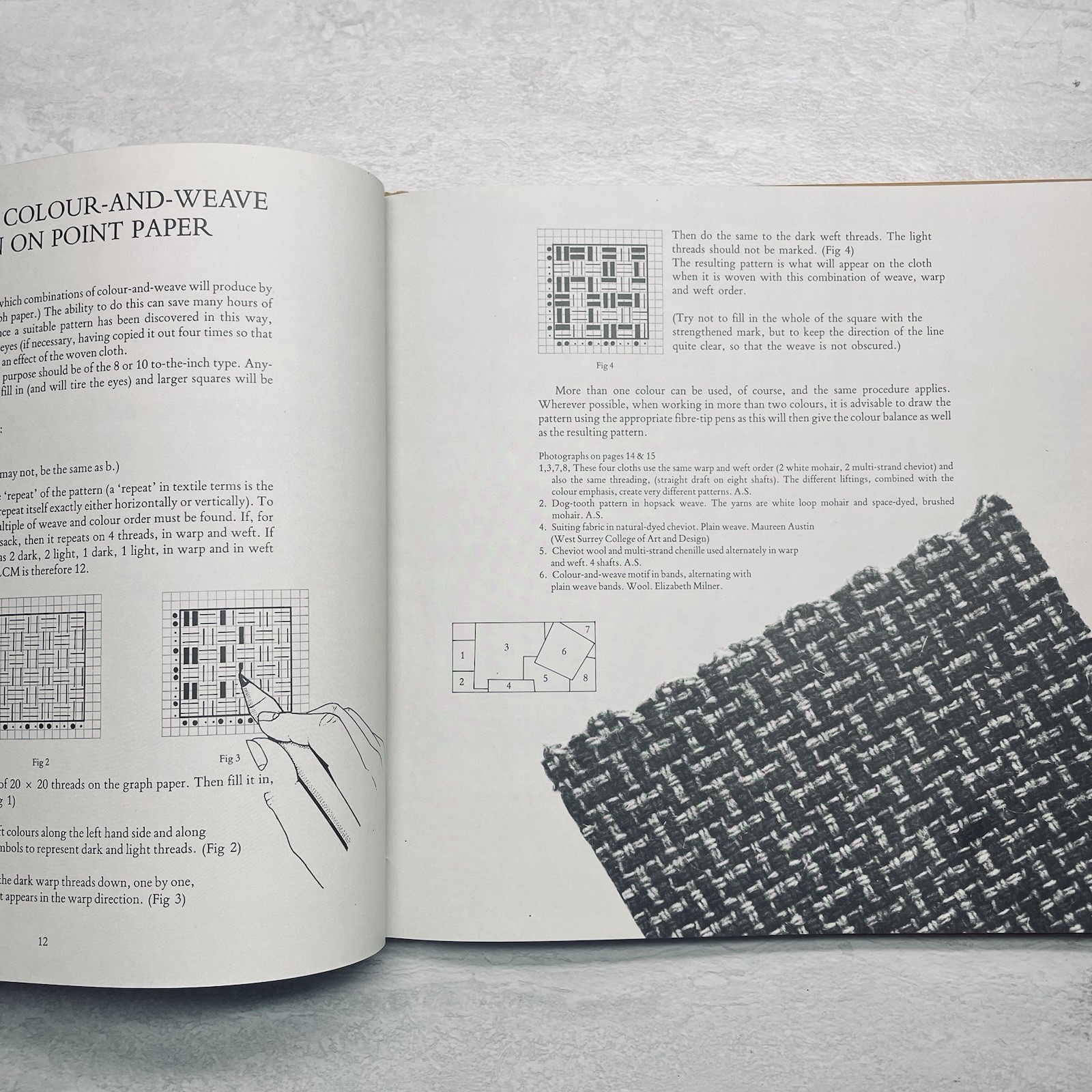 COLOR-AND-WEAVE DESIGN by Ann Sutton 1984 HC/ DJ Patterns Loom Textiles