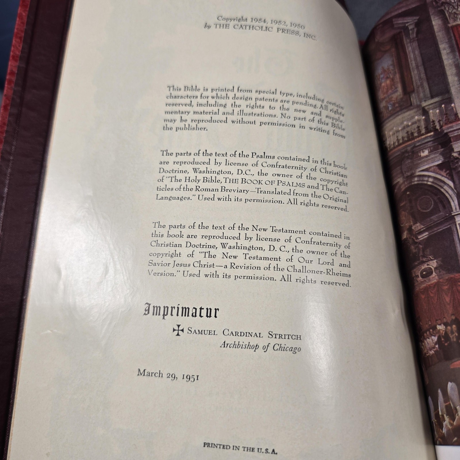 The Catholic Press The Holy Name Edition of The Holy Bible 1951 John P O’Connell