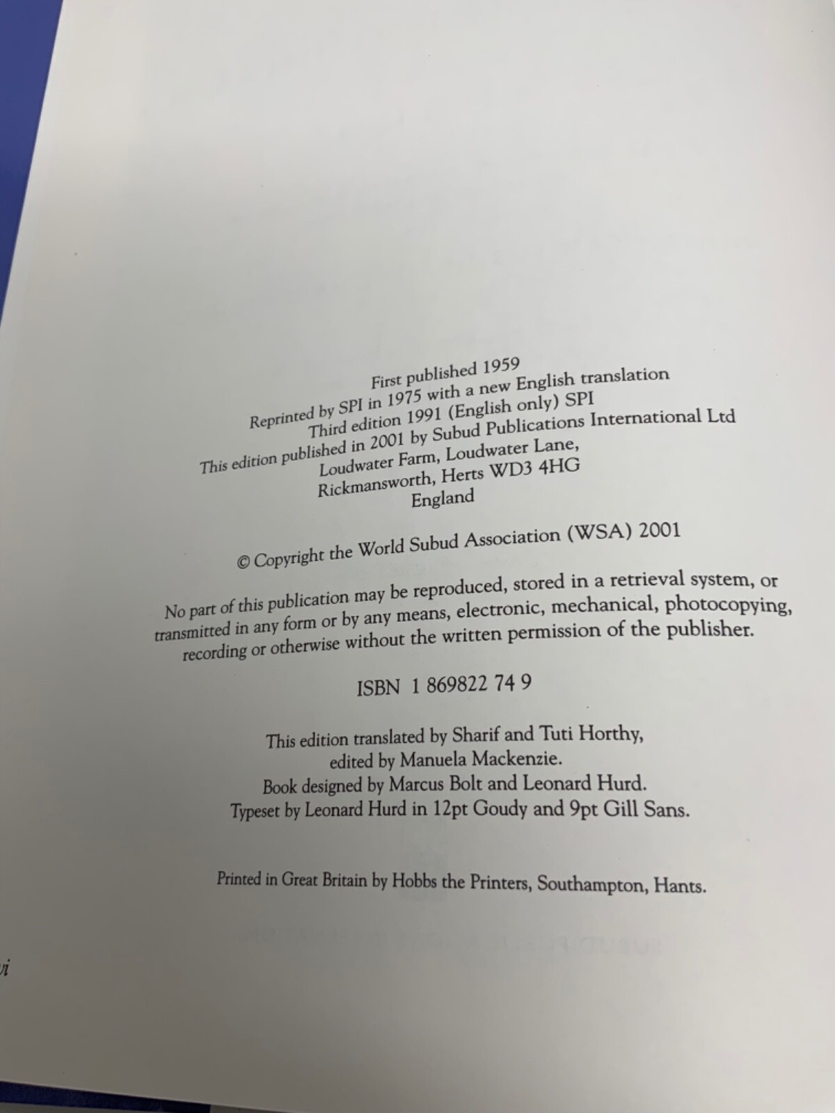 Susila Budhi Dharma 2001 Subud Publications 1360 of 2001 Hardcover Free Ship
