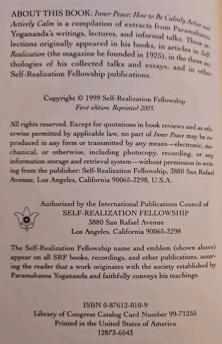 Scientific Healing Affirmations/Inner Peace 2-pk HC Paramahansa Yogananda