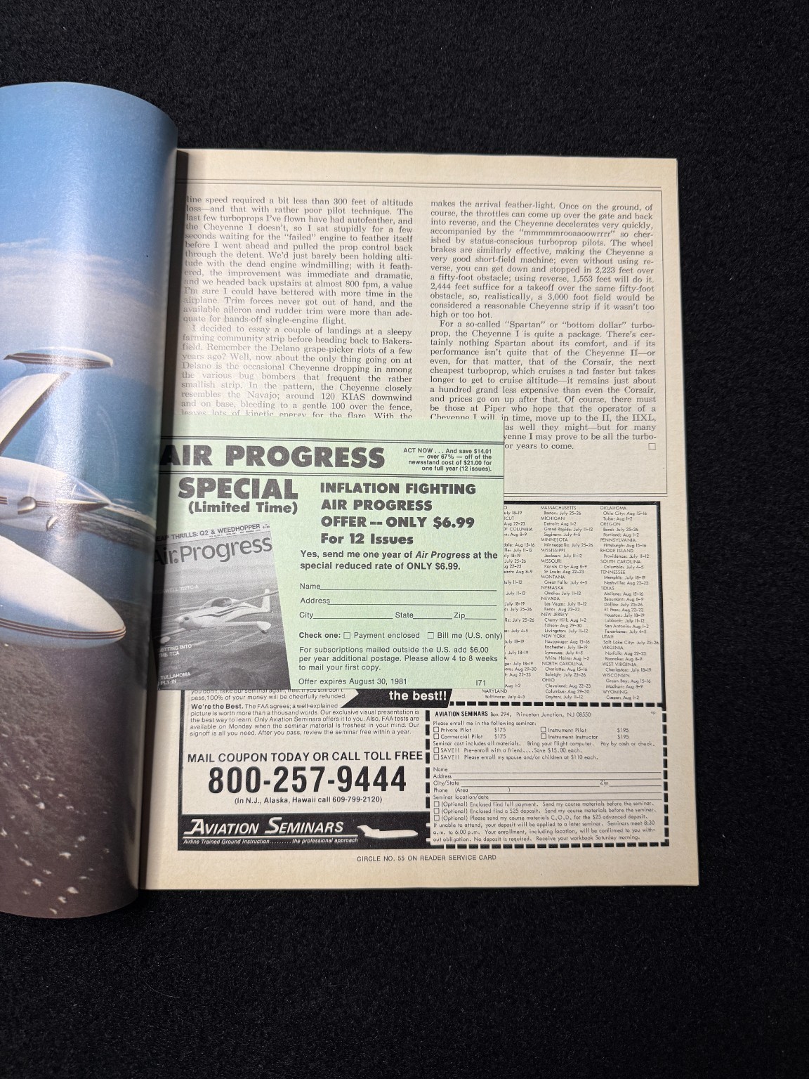 Air Progress Magazine 1981 Vol 43 No 7 Aviation Aircraft Turboprop Vintage