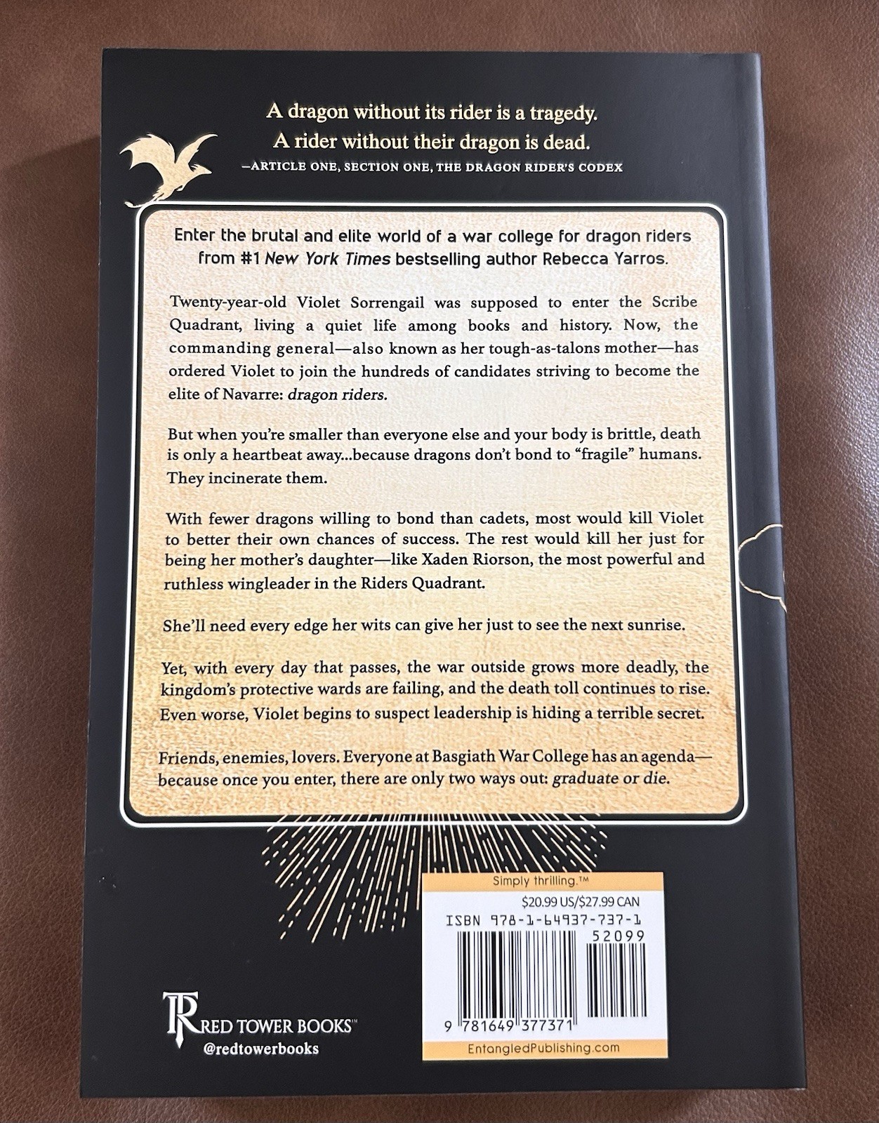 Rebecca Yarros Fourth Wing (2024) Trade Paperback The Empyrean Ser. Book 1