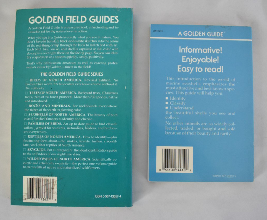 Lot of 2 Golden Guide Seashells of North America the World Vintage 1980s Color