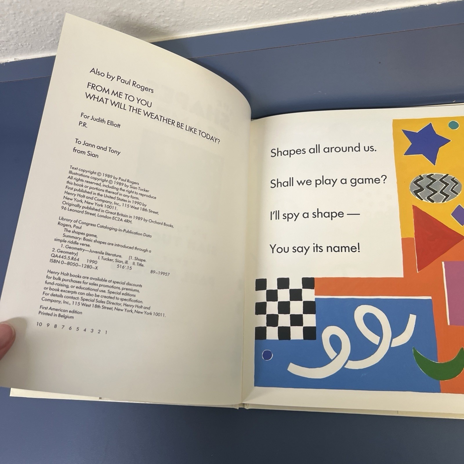 The Shapes Game, Rogers, Paul Hardback Book With Dust Jacket 1989 Brand New Sian