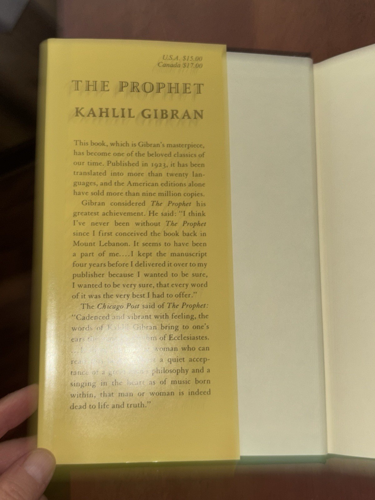 The Prophet (A Borzoi Book) – Hardcover By Kahlil Gibran – GOOD