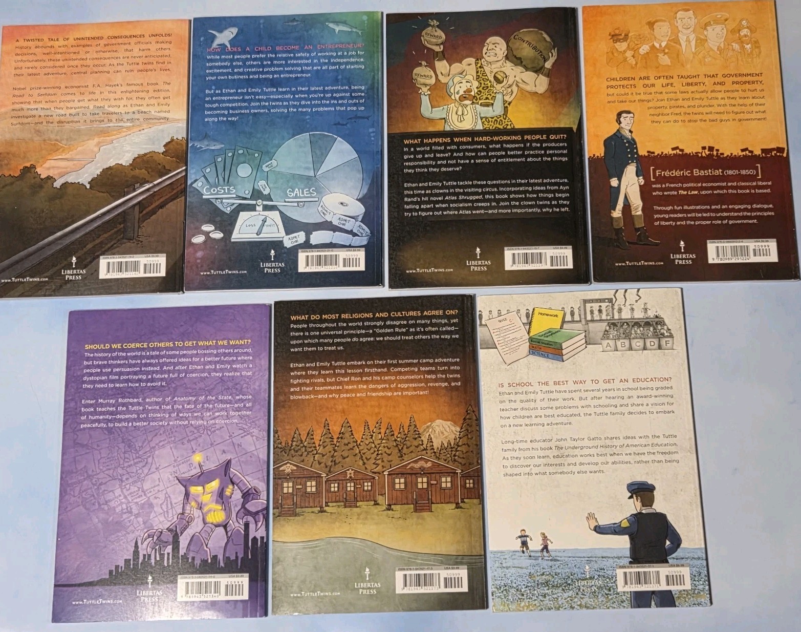The Tuttle Twins Childrens Paperback Book Lot by Connor Boyack #1 and 5-10