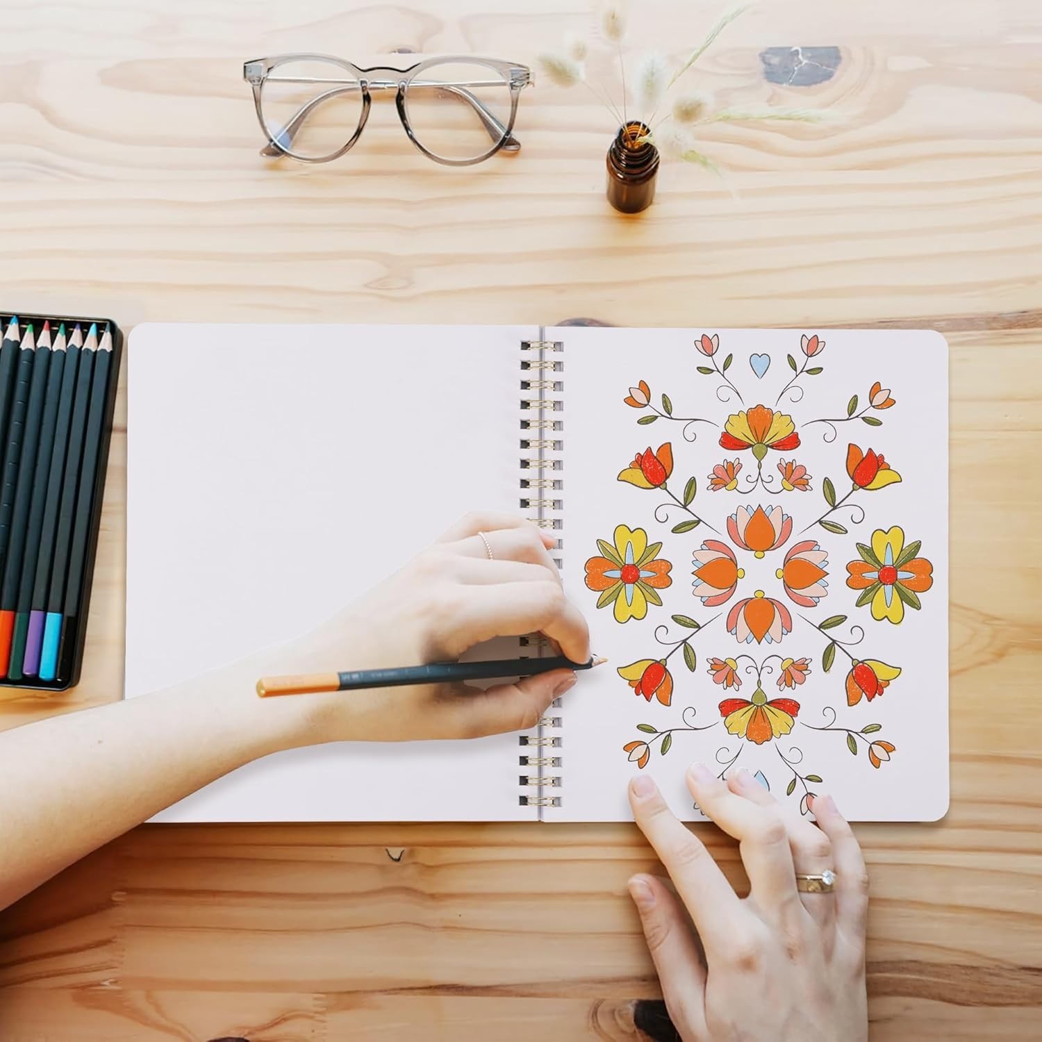 Relax and Create: Adult Coloring Book Set for Mindfulness & Joy – Women’s Gift