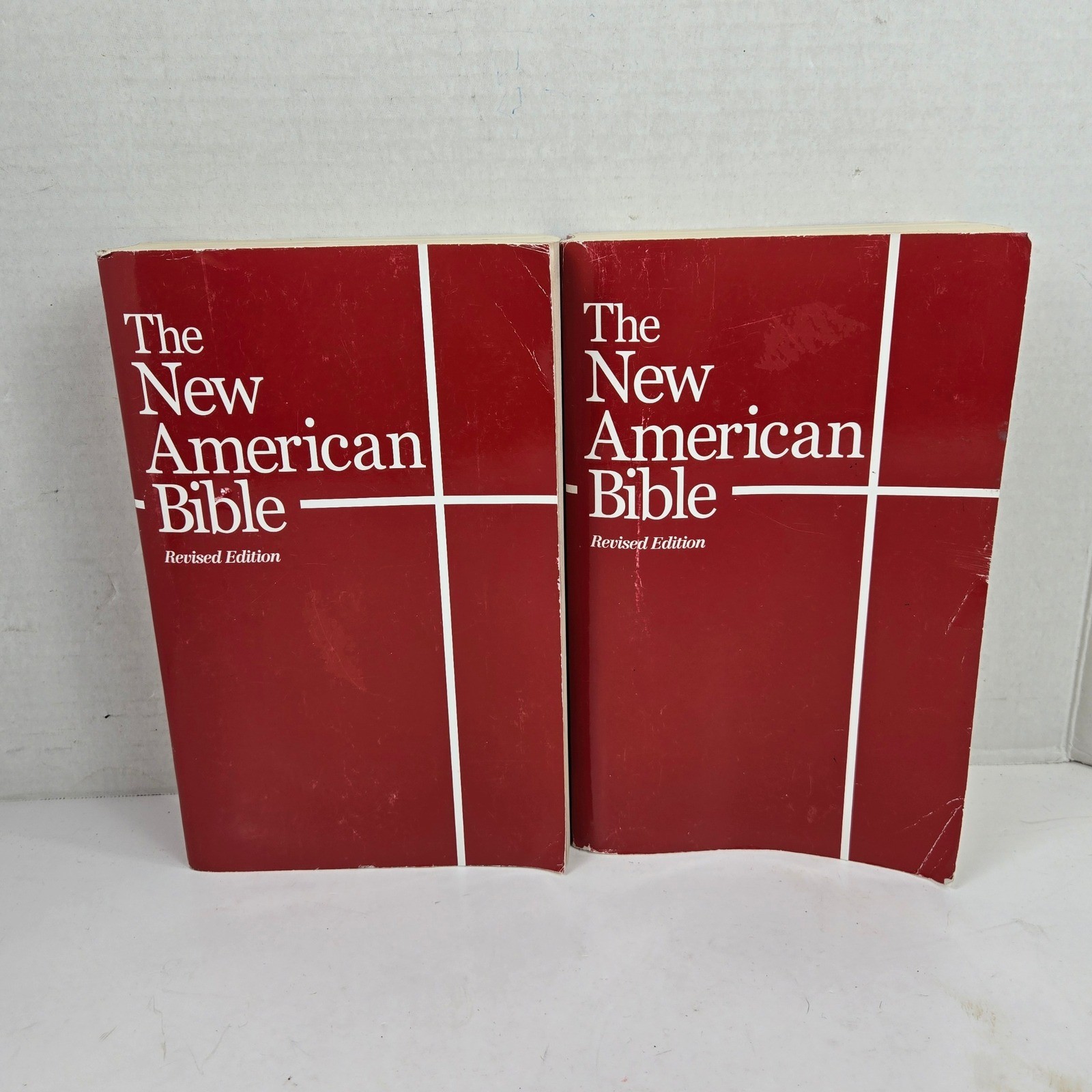 Lot of 2 The New American Bible Revised Edition NABRE World Catholic Press Red