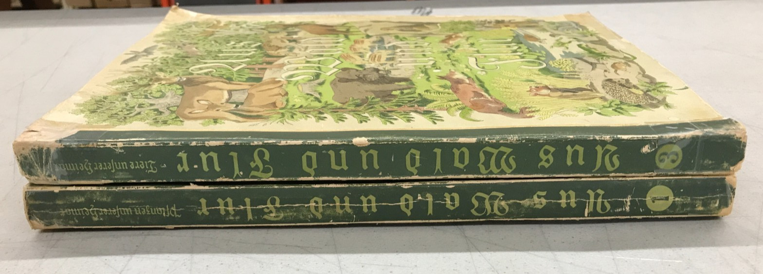 Aus Wald Und Flur – Two German Books 1937/1938 Plants and Animals, Set of 2 E-77