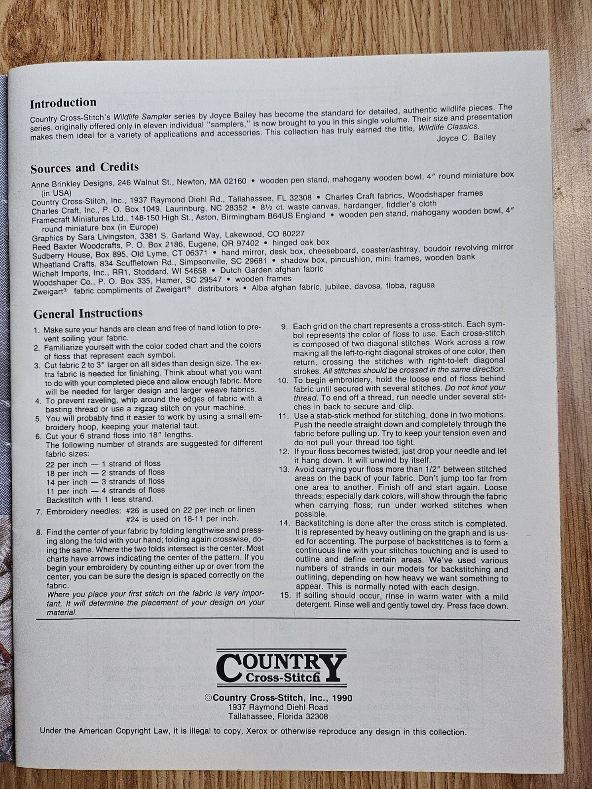 Wildlife Classics Country Cross Stitch Pattern Book book 63 Soft Cover 28 Pages